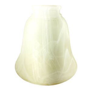 Light Fixture Shade Frosted White Glass Marbled Fluted Bell 5 inch Pendant Globe